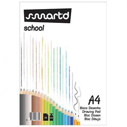 Bloco Desenho A4 125g Colado SmartD 25Fls , SMARTD , 1085603 , 5608011078725